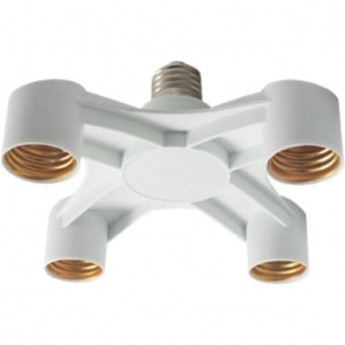 Переходник ECOLA BASE A7T47WEAY с цоколя E27 на 4хE27, белый Переходник ECOLA BASE A7T47WEAY с цоколя E27 на 4хE27, белый