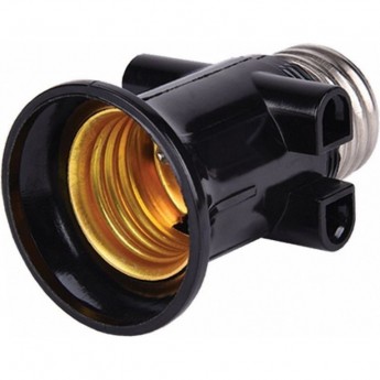 Переходник ECOLA BASE A7A27BEAY с цоколя E27 на E27 с выходами на розетки,черный Переходник ECOLA BASE A7A27BEAY с цоколя E27 на E27 с выходами на розетки,черный