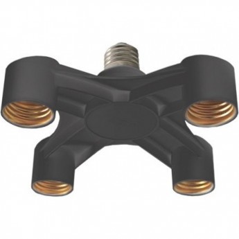 Переходник ECOLA BASE A8T47BEAY с цоколя E40 на 4хE27 широкий, черный Переходник ECOLA BASE A8T47BEAY с цоколя E40 на 4хE27 широкий, черный