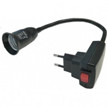 Переходник вилка-патрон ECOLA BASE APF7SBEAY E27 гибкий 300мм c выключателем, черный Переходник вилка-патрон ECOLA BASE APF7SBEAY E27 гибкий 300мм c выключателем, черный