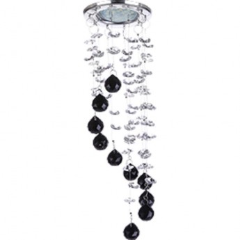 Светильник ECOLA MR16 CR1010 GU5.3 Glass Стекло Круг "Хрустальная нить" Прозрачный и Черный / Хром 84x290 Светильник ECOLA MR16 CR1010 GU5.3 Glass Стекло Круг "Хрустальная нить" Прозрачный и Черный / Хром 84x290