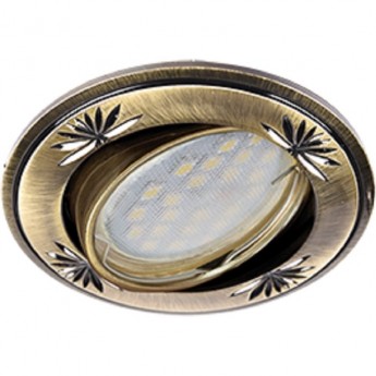 Светильник ECOLA MR16 DL21 GU5.3 встр. литой поворотный искр. гравир. Четыре цветка Черненая бронза 23x84 Светильник ECOLA MR16 DL21 GU5.3 встр. литой поворотный искр. гравир. Четыре цветка Черненая бронза 23x84