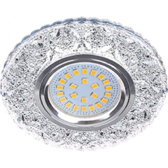 Светильник ECOLA MR16 LD7040 GU5.3 встр. искристый с подсветкой "Бабочки" Прозрачный / Хром 25x95