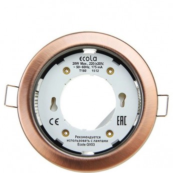 Встраиваемый светильник ECOLA GX53 H4 FP53P2ECB черненая медь Встраиваемый светильник ECOLA GX53 H4 FP53P2ECB черненая медь