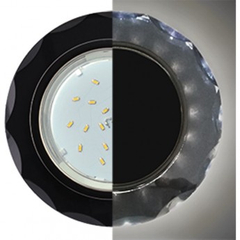 Встраиваемый светильник ECOLA GX53 H4 LD5313 GLASS SP53RCECH черный хром, черный Встраиваемый светильник ECOLA GX53 H4 LD5313 GLASS SP53RCECH черный хром, черный