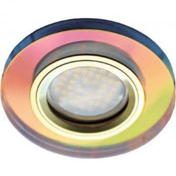 Встраиваемый светильник ECOLA MR16 DL1650 GLASS FM1650EFF мультиколор, золото Встраиваемый светильник ECOLA MR16 DL1650 GLASS FM1650EFF мультиколор, золото